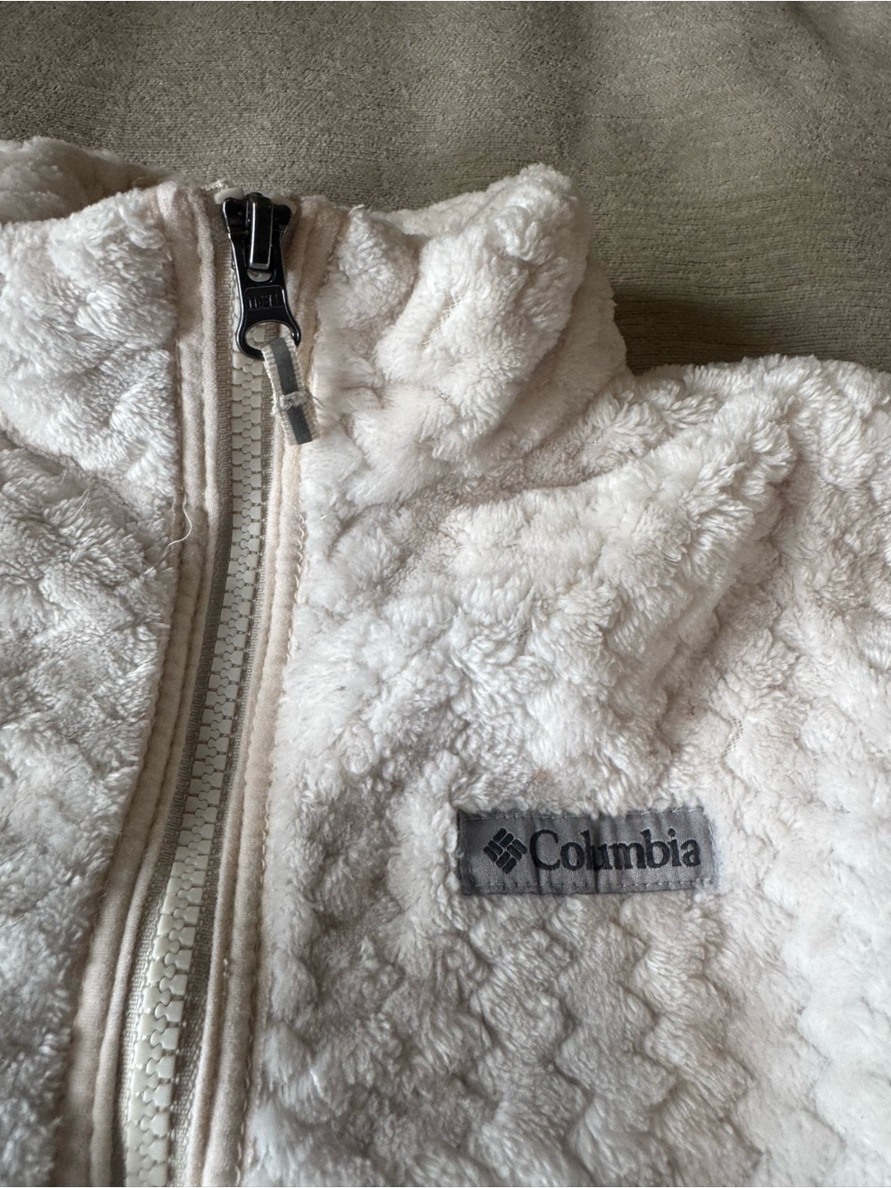 Columbia Girls XXS Cream Sherpa Fleece Full Zip Jacket Cozy Teddy - Picture 2 of 6